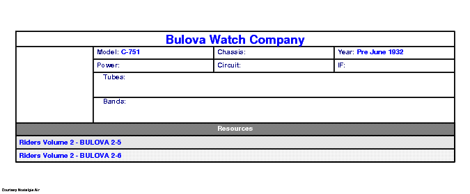 BULOVA WATCH COMPANY C-751 SCH service manual