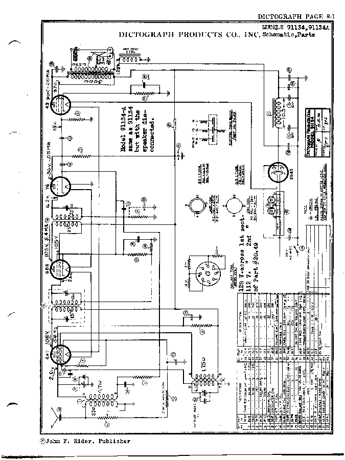 DICTOGRAPH PRODUCTS CO., INC 91134 SCH service manual (2nd page)