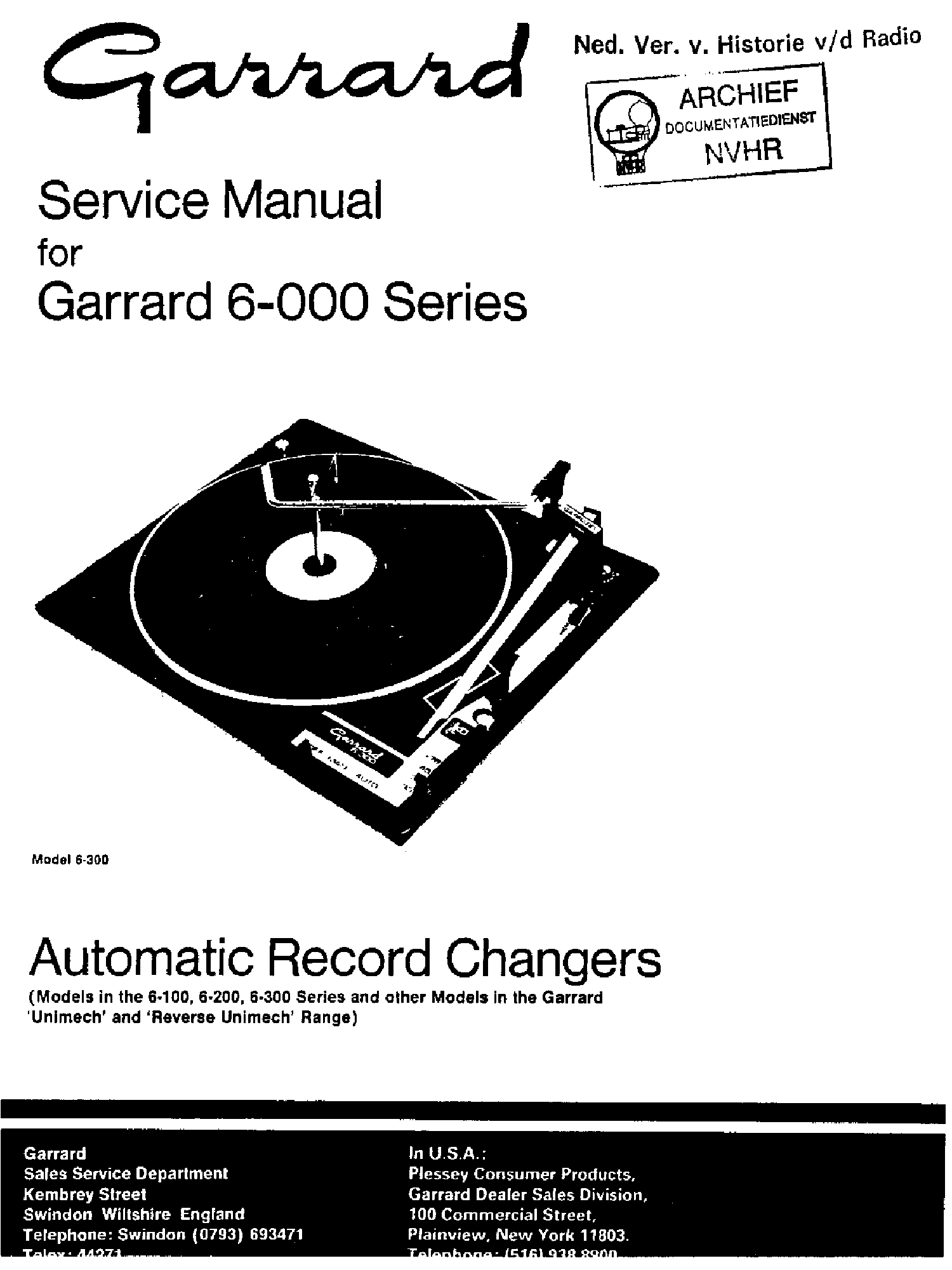 Garrard Turntable Repair Manual