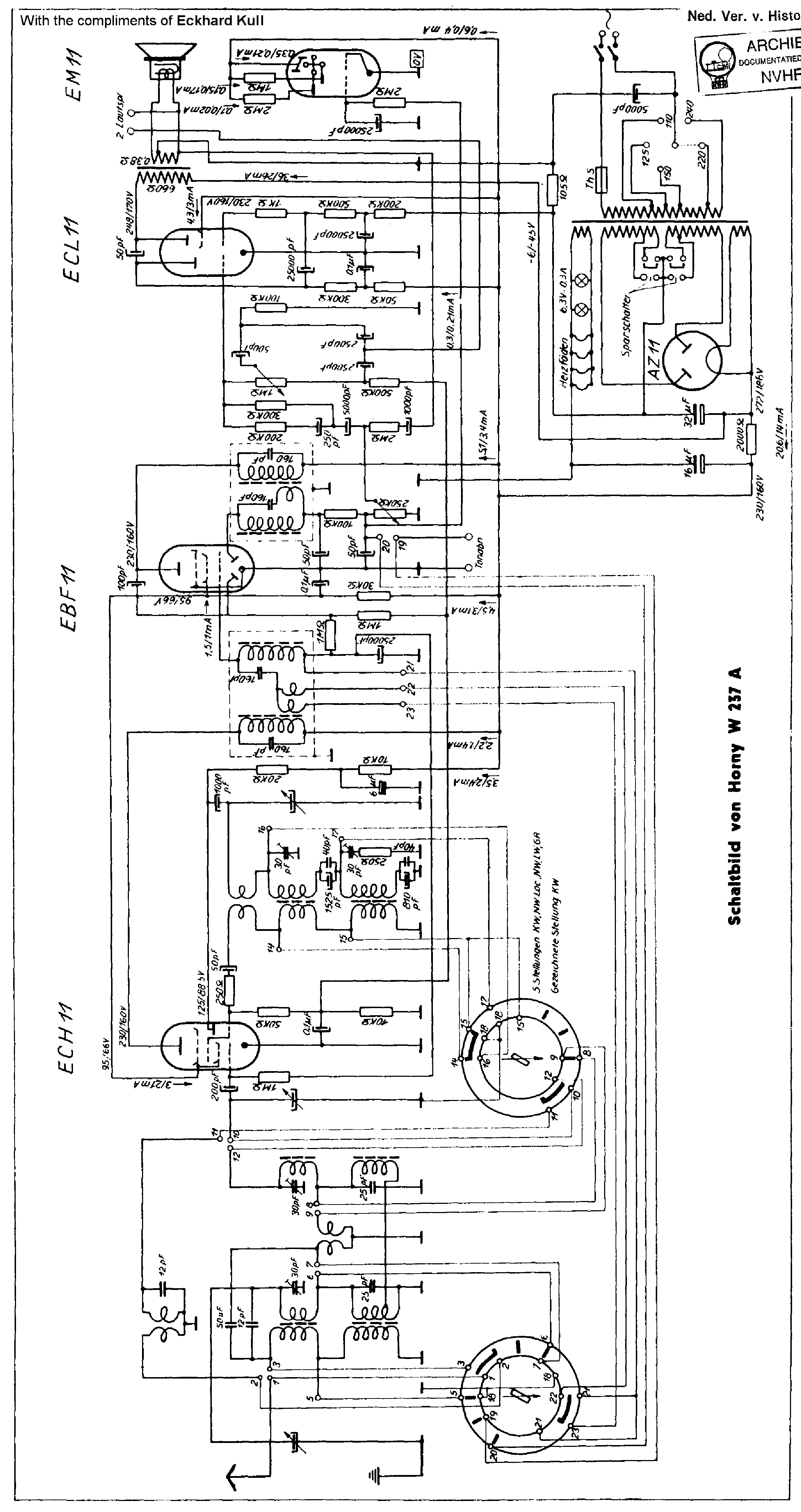 HORNYPHON W237A AC RECEIVER SCH Service Manual download, schematics ...