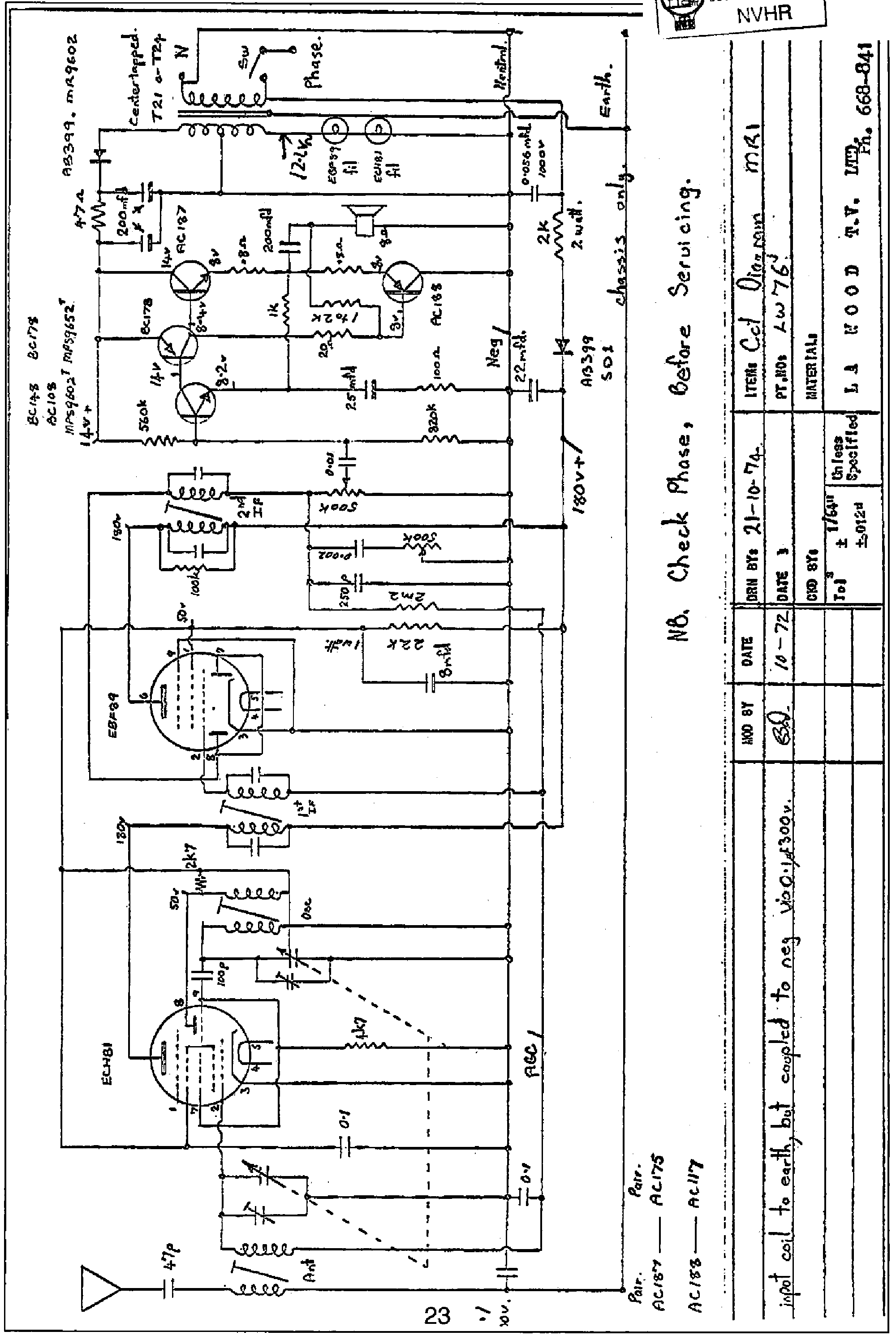 LAWOOD MR1 RECEIVER 1972 SCH Service Manual download, schematics ...