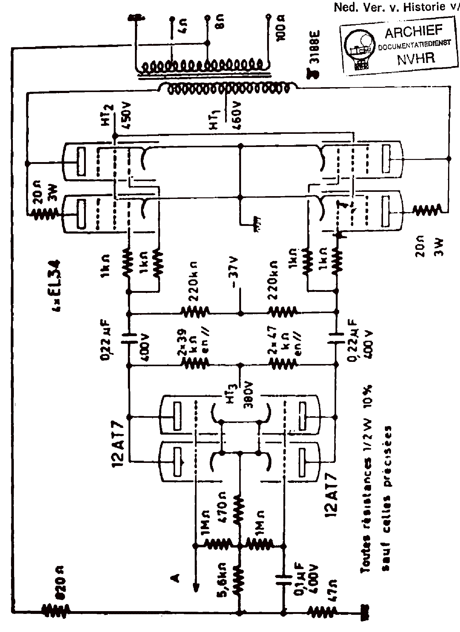 AMPLI50W 4XEL34 AUDIO AMPLIFIER SCH Service Manual download
