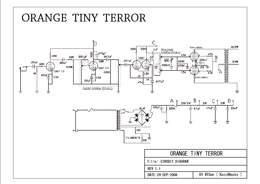 ORANGE TINY TERROR service manual (1st page)