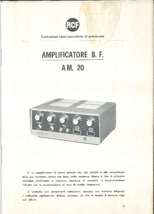 RCF AM20 service manual