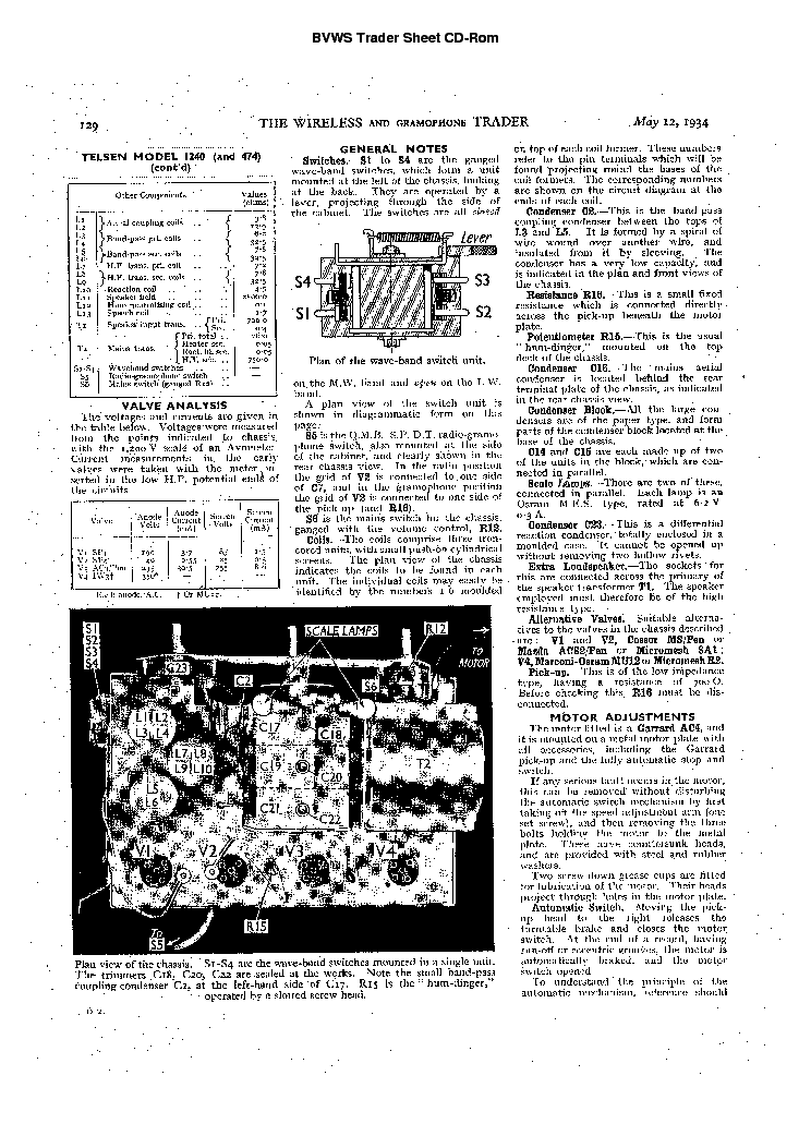 TELSEN 1240 RADIOGRAM 474 RADIO 1934 SM Service Manual download ...