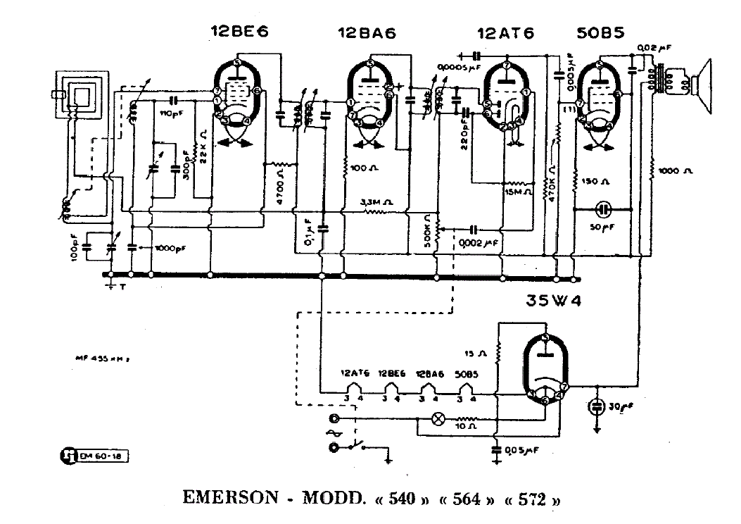 EMERSON 540 564 572 RADIO RECEIVER SCH Service Manual download