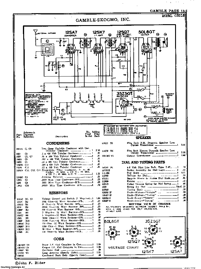 Gamble-skogmo, Inc. C5d15 Sch Service Manual Download, Schematics 