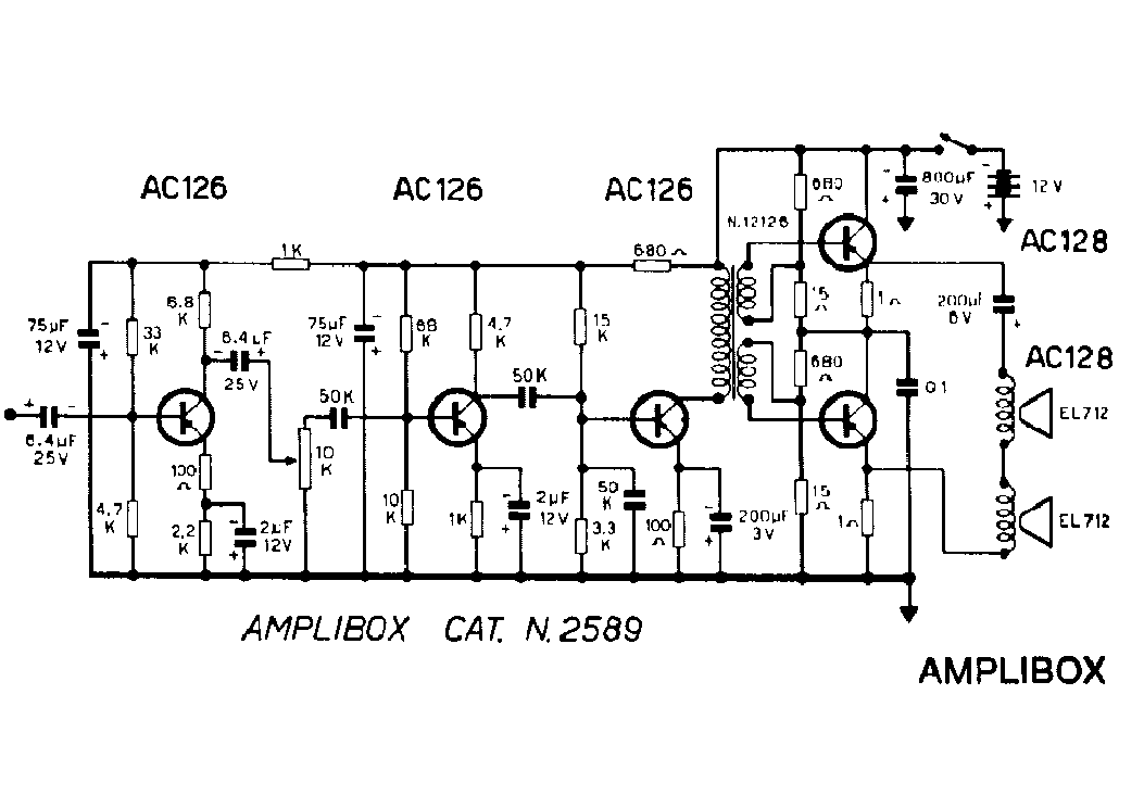 GELOSO 2589 AMPLIBOX AUDIO AMPLIFIER SCH service manual