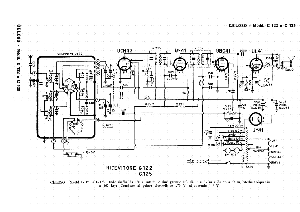 GELOSO G122 G125 AM RADIO RECEIVER SCH service manual