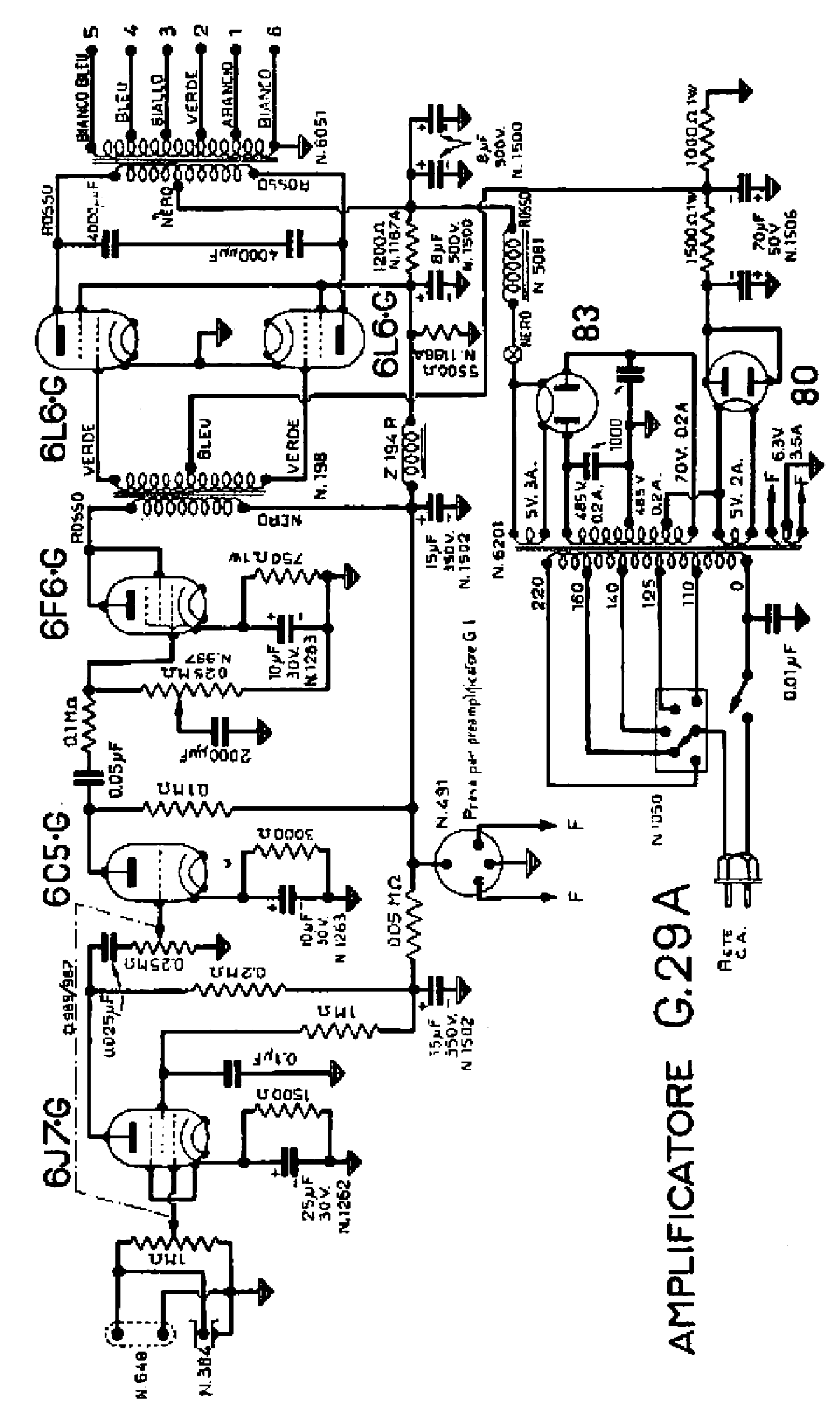 GELOSO G29A 2X6L6G AUDIO AMPLIFIER SCH service manual