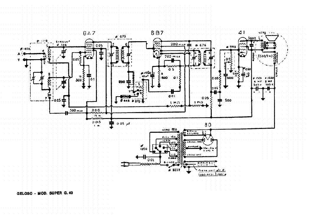 GELOSO SUPER G40 RADIO RECEIVER SCH service manual