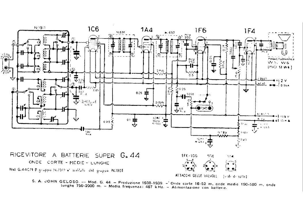 GELOSO SUPER G44 RADIO RECEIVER SCH service manual