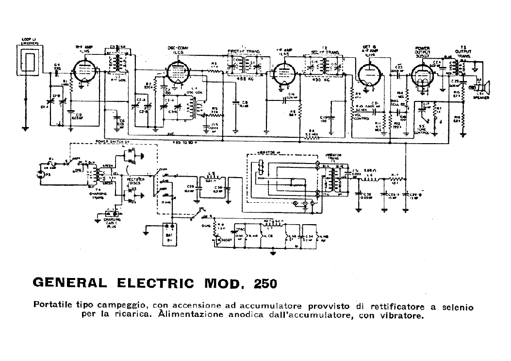 GENERAL ELECTRIC 250 AM RADIO RECEIVER SCH Service Manual download