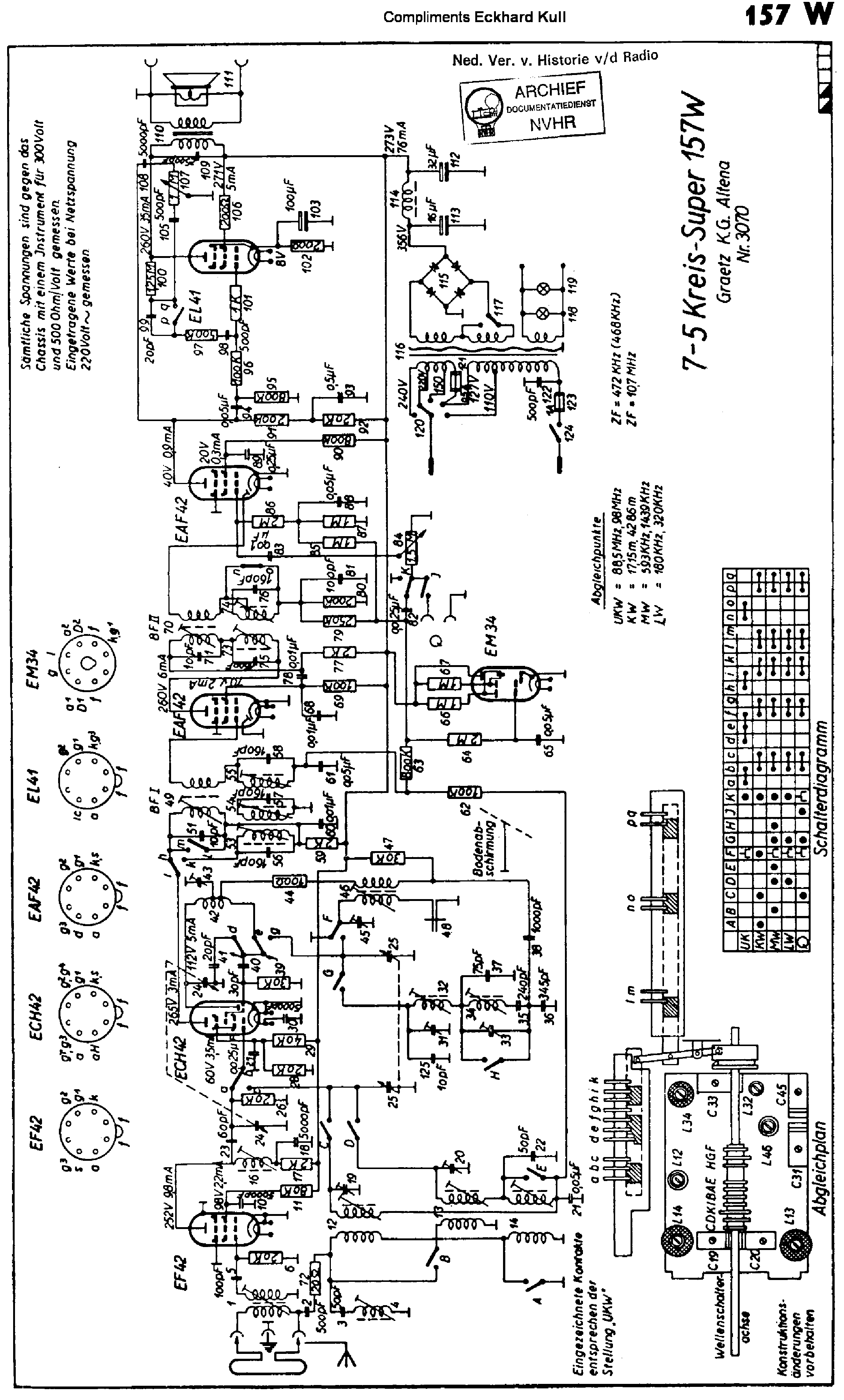 GRAETZ 157W AM-FM RECEIVER SCH Service Manual download, schematics ...