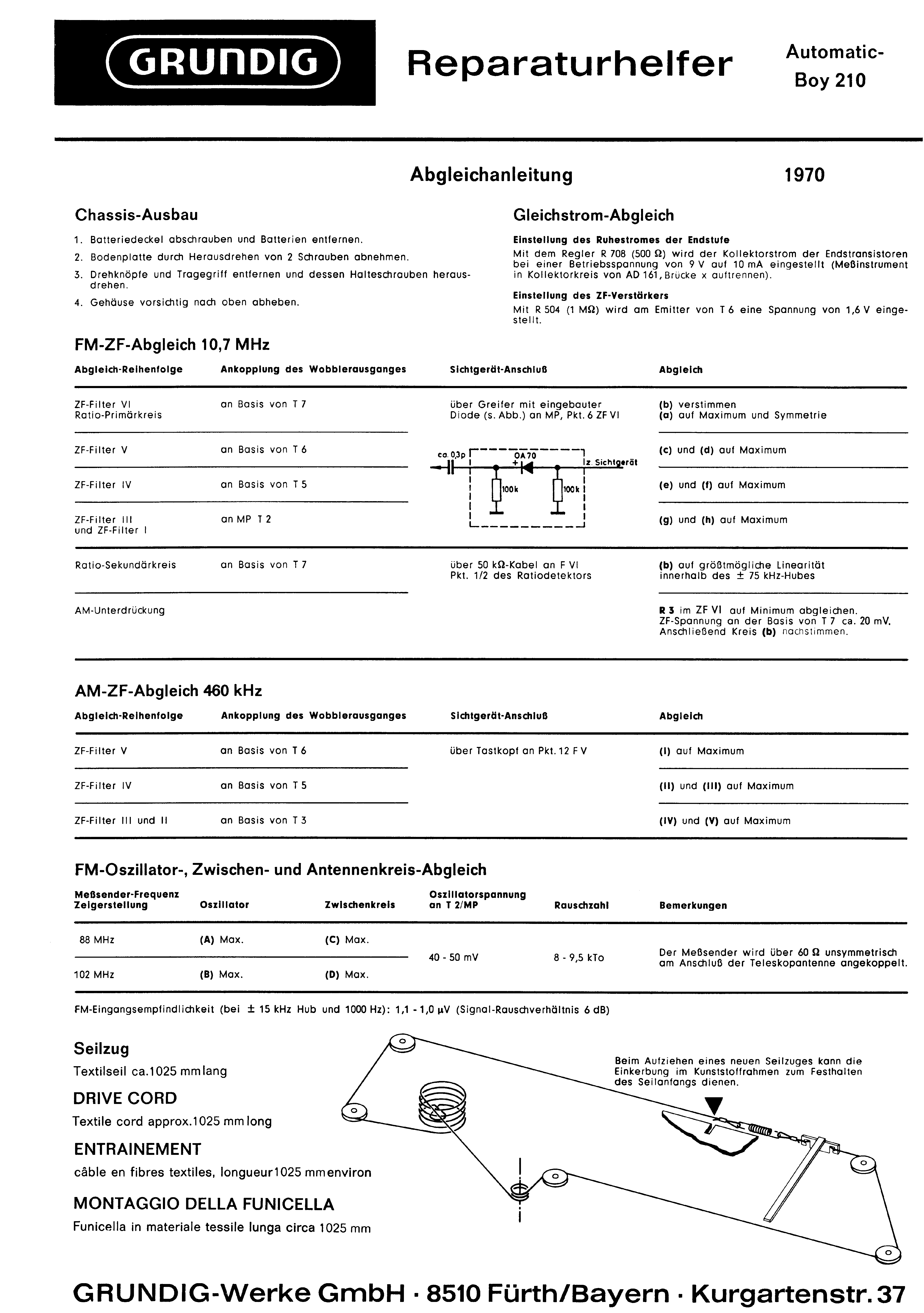 GRUNDIG AUTOMATIC-BOY 210 SM service manual