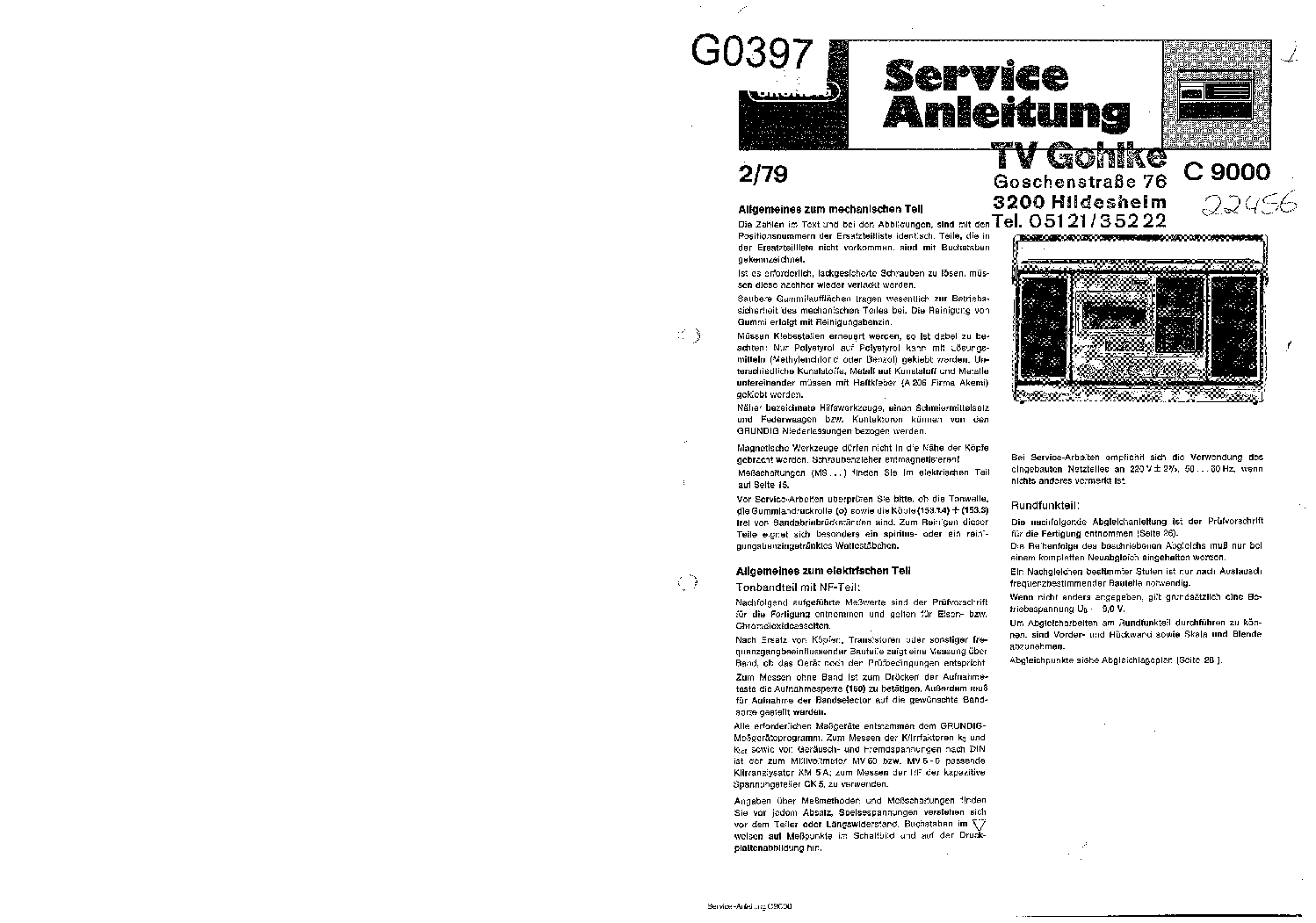 GRUNDIG C 9000 SM  service manual