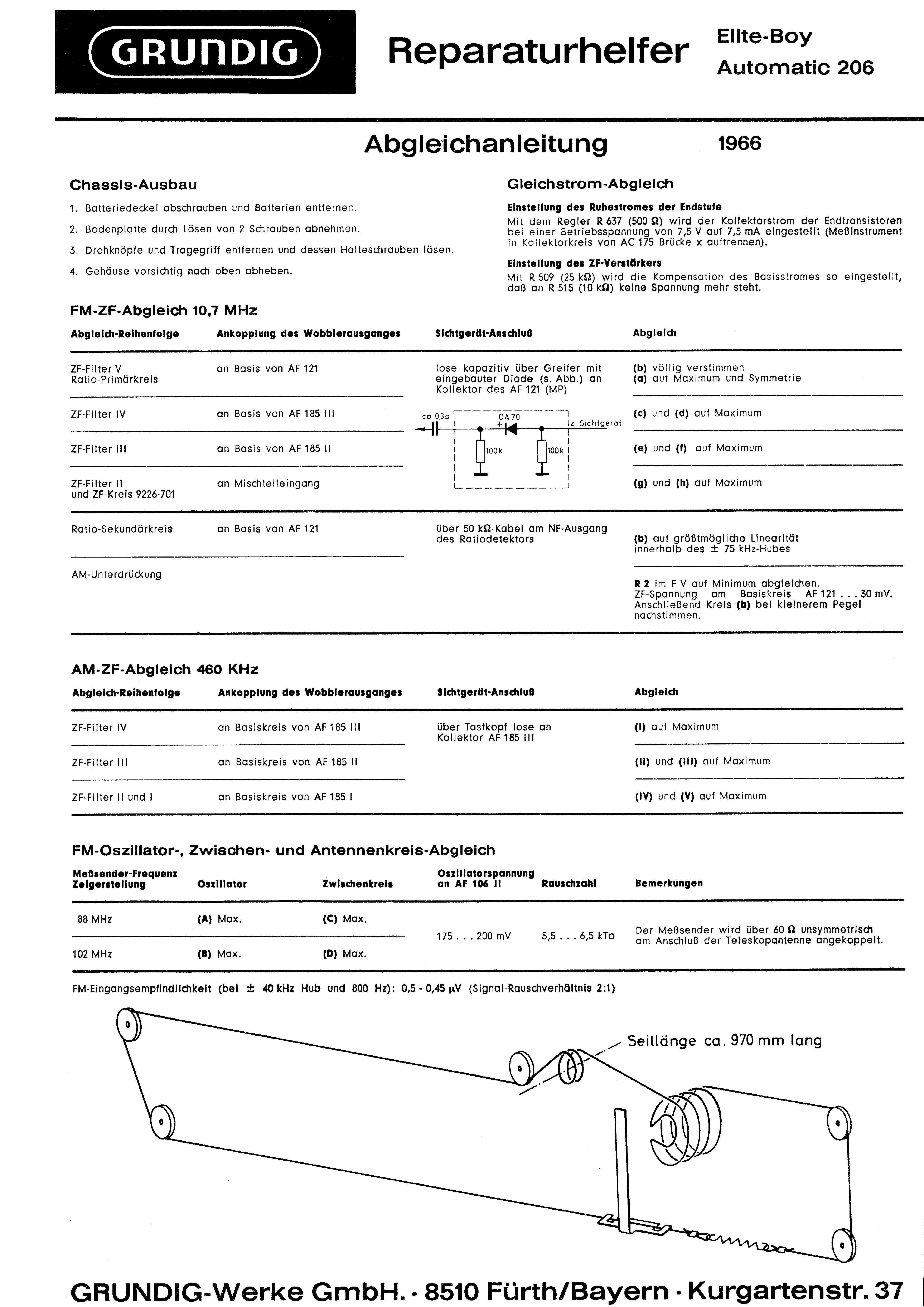 GRUNDIG ELITE-BOY AUTOMATIC 206 SM service manual