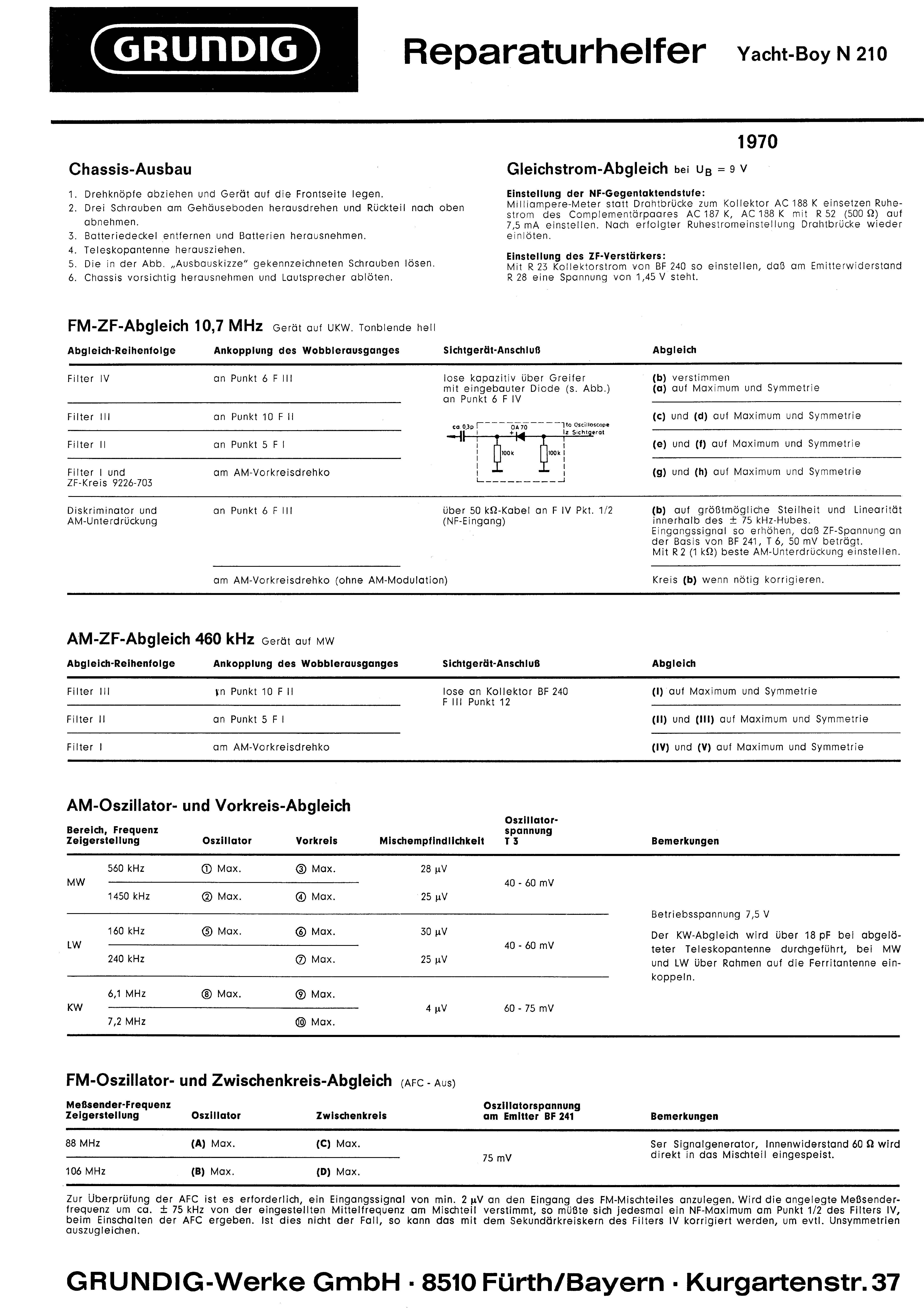 grundig yacht boy 210 service manual