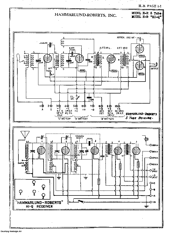 HAMMARLUND-ROBERTS, INC. 5 TUBE HI-Q Service Manual download ...