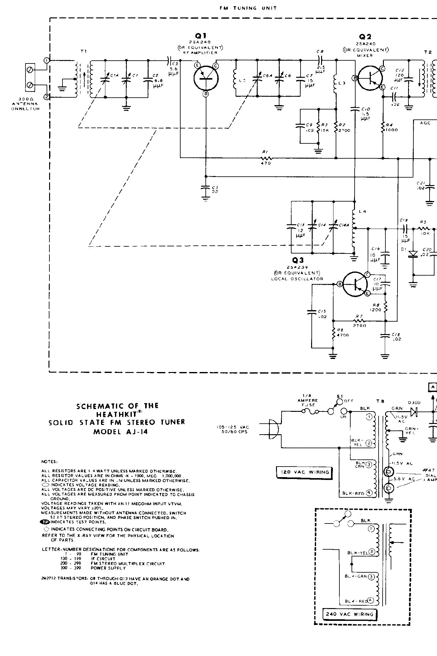 Circuit diagrams-Schaltpläne für Heathkit GW-14