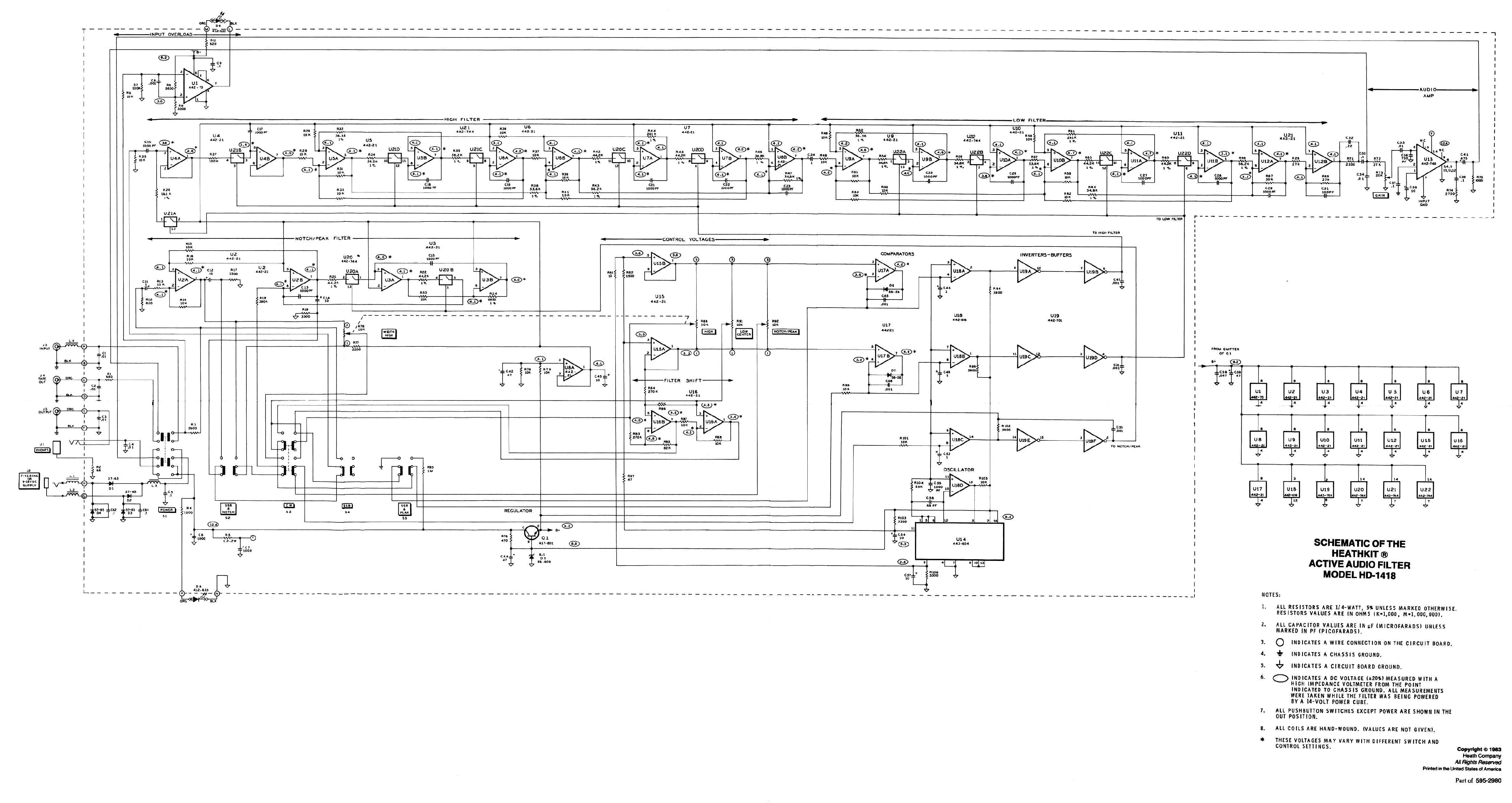 HEATHKIT HD-1418 ACTIVE AUDIO FILTER SM service manual