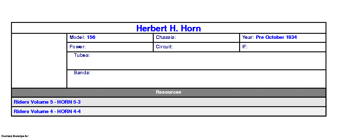HERBERT H. HORN 58 158 156 SCH service manual