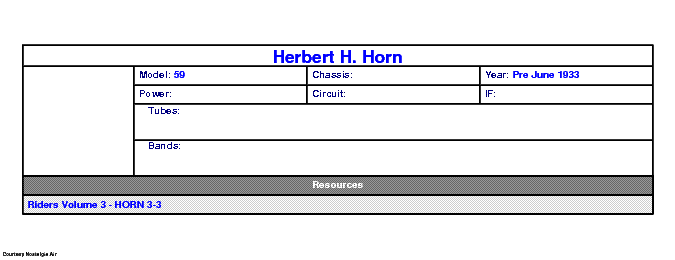 HERBERT H. HORN 59 69 90 SCH service manual