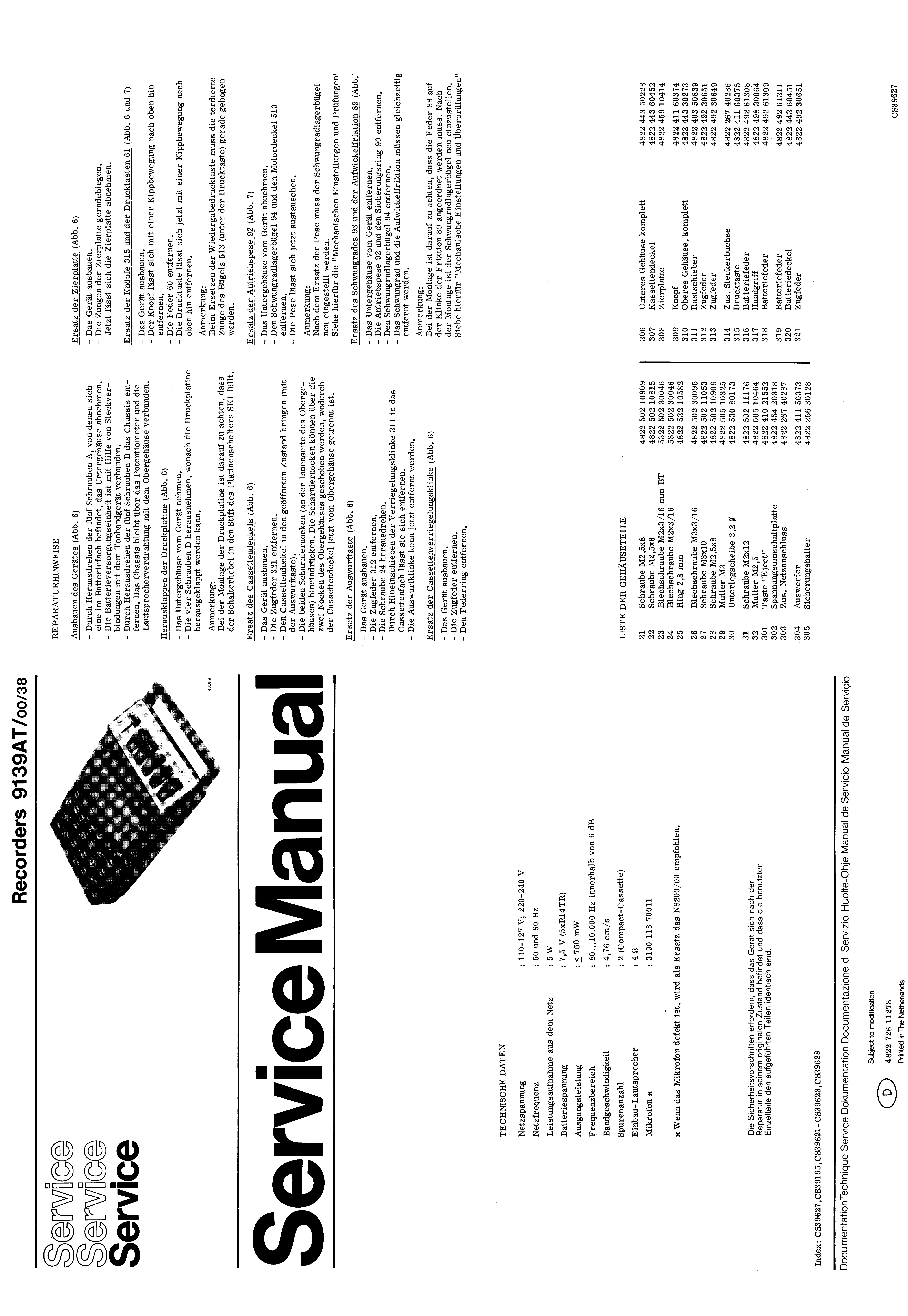 HORNY 9139AT SM service manual