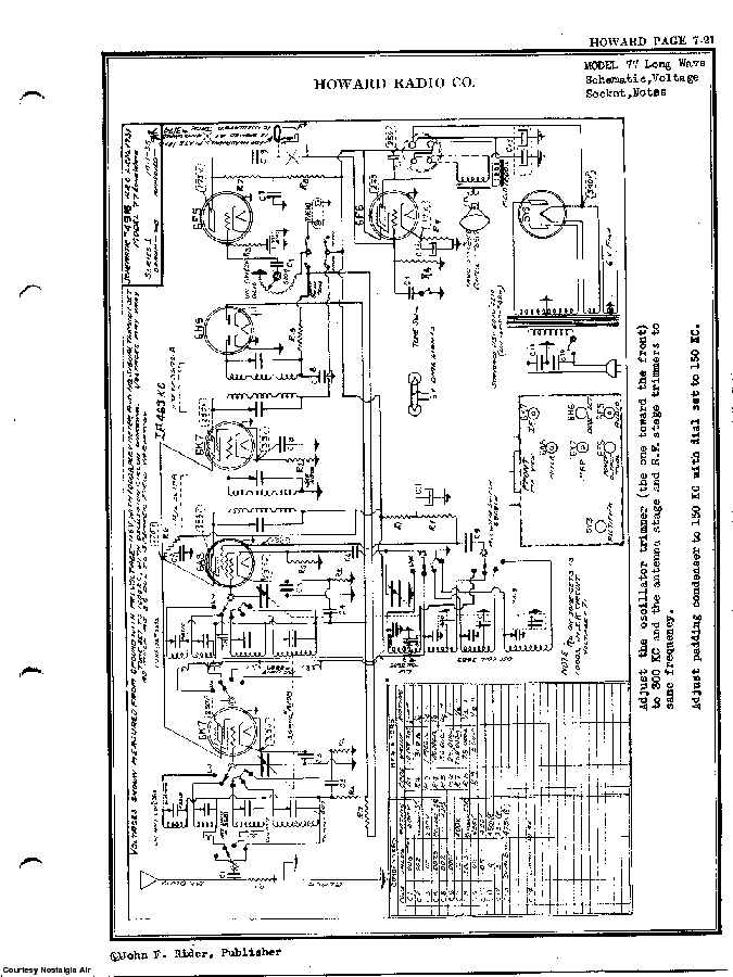 HOWARD RADIO CO. LONG WAVE SCH Service Manual download, schematics ...