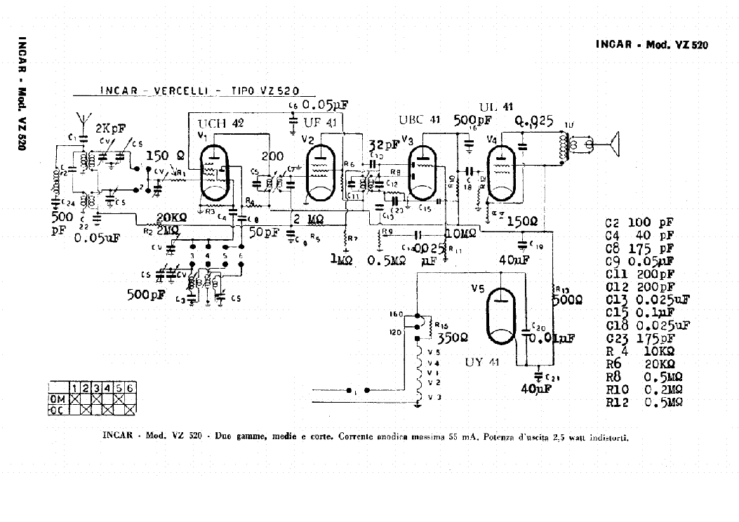 INCAR VZ520 AM RADIO RECEIVER SCH Service Manual download, schematics