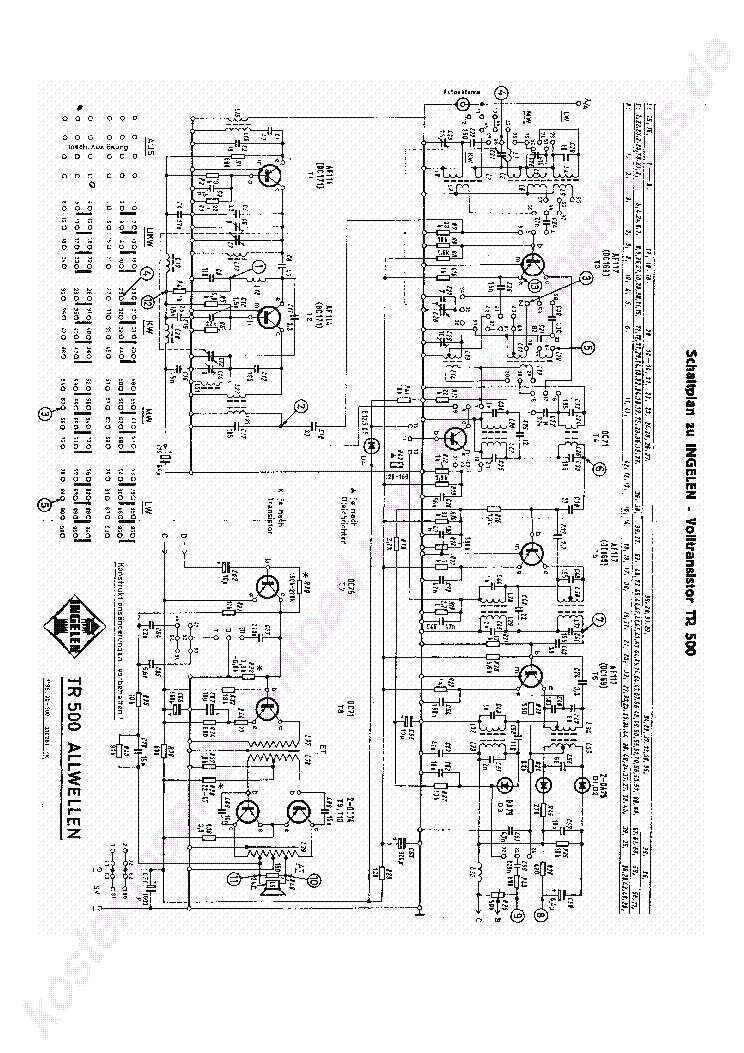 INGELEN TR500-V2 RADIO 1961 SCH service manual