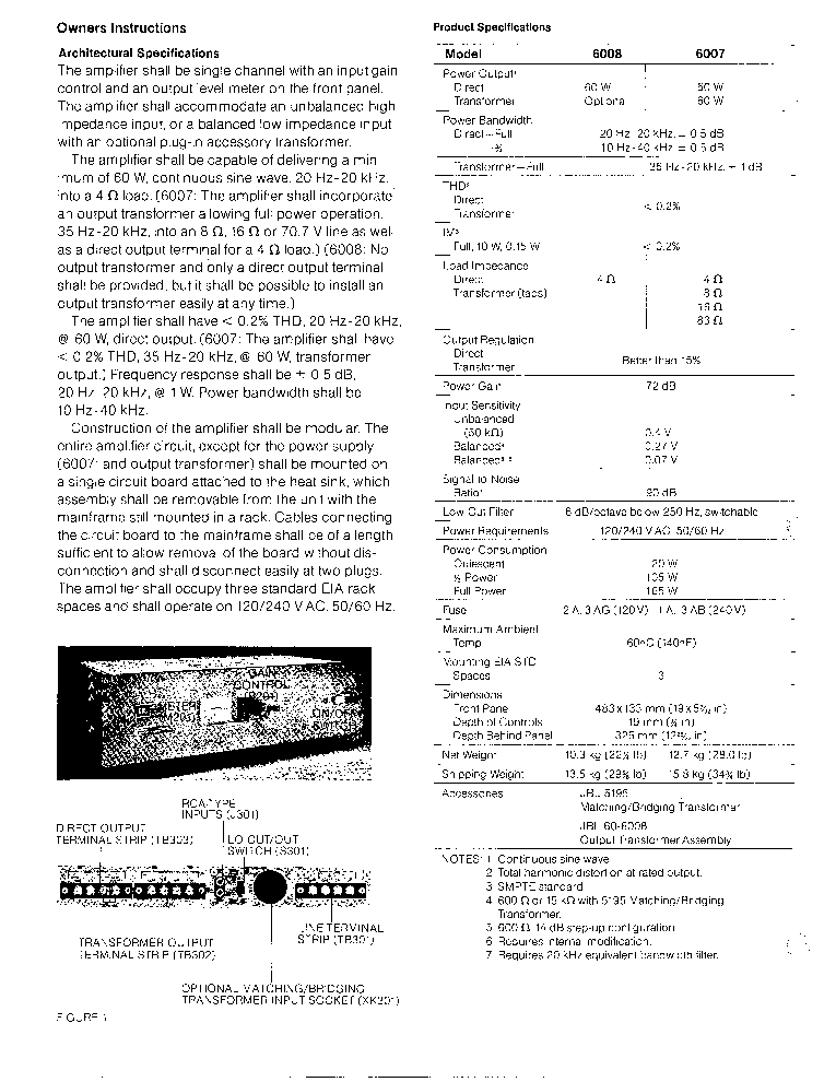 JBL 6007 6008 60W AUDIO PA 1978 SM service manual (2nd page)