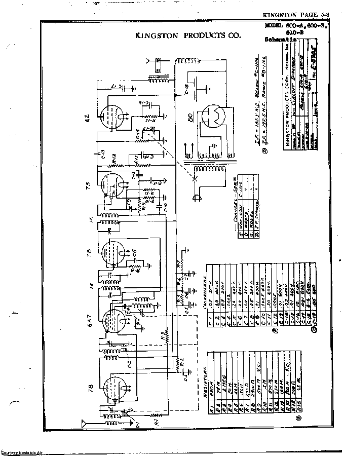 KINGSTON PRODUCTS CORP. 600-B SCH service manual (2nd page)