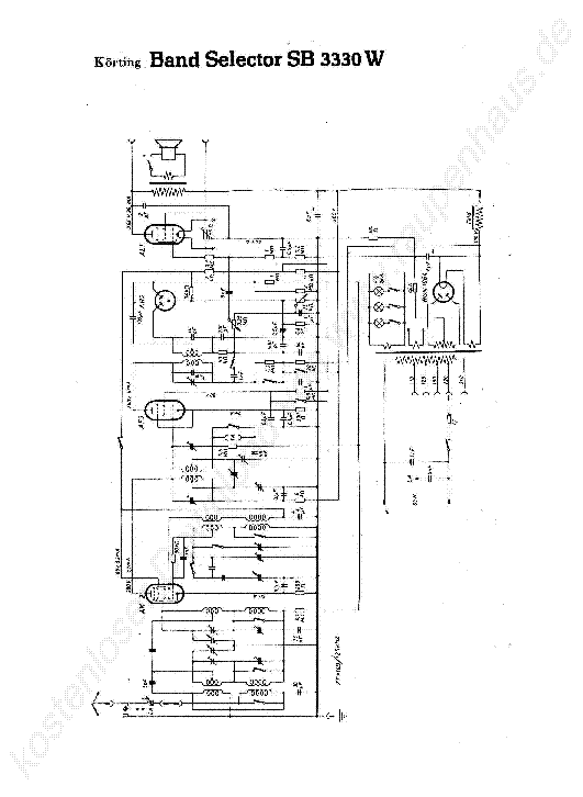 KOERTING BANDSELECTOR SB 3330 W RADIO 1935 SCH service manual