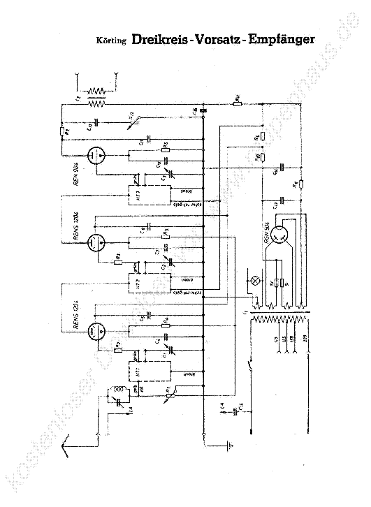 KOERTING DREIKREIS-VORSATZ EMPFAENGER RADIO BEMENETISZUROVEL 1935 SCH service manual