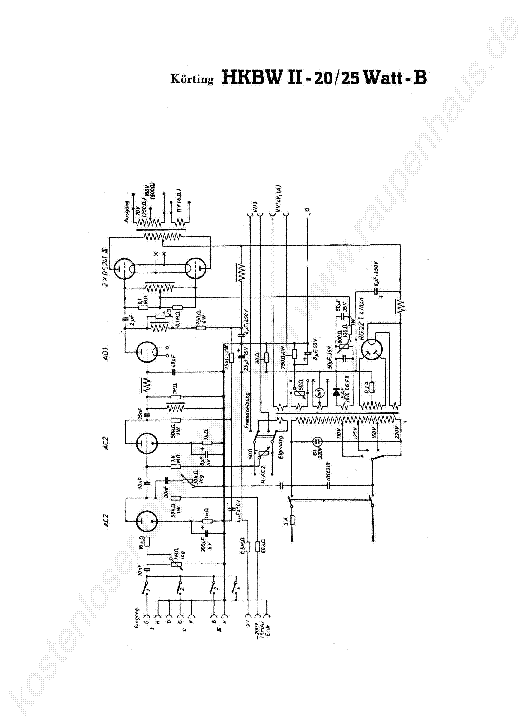 KOERTING HKBW II 20W 25W PA 2XRS241IV EROSITO 1937 SCH service manual