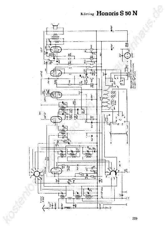 KOERTING HONORIS S 50 N RADIO 1949 SCH service manual
