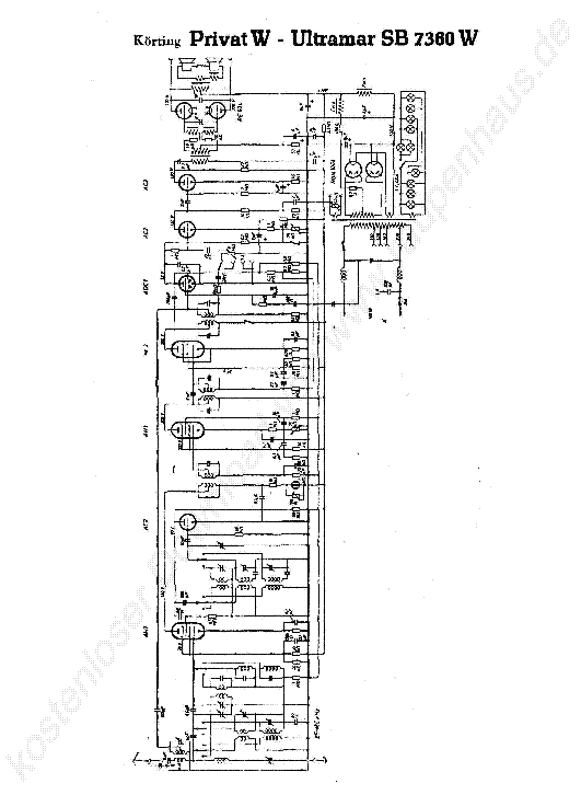 KOERTING PRIVAT W-ULTRAMAR SB 7360 W RADIO 1935 SCH service manual
