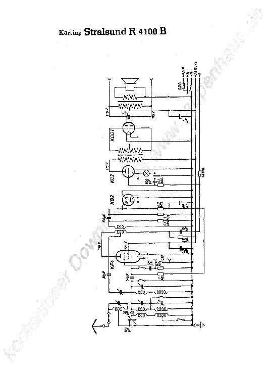 KOERTING STRALSUND R 4100 B RADIO 1836 SCH service manual