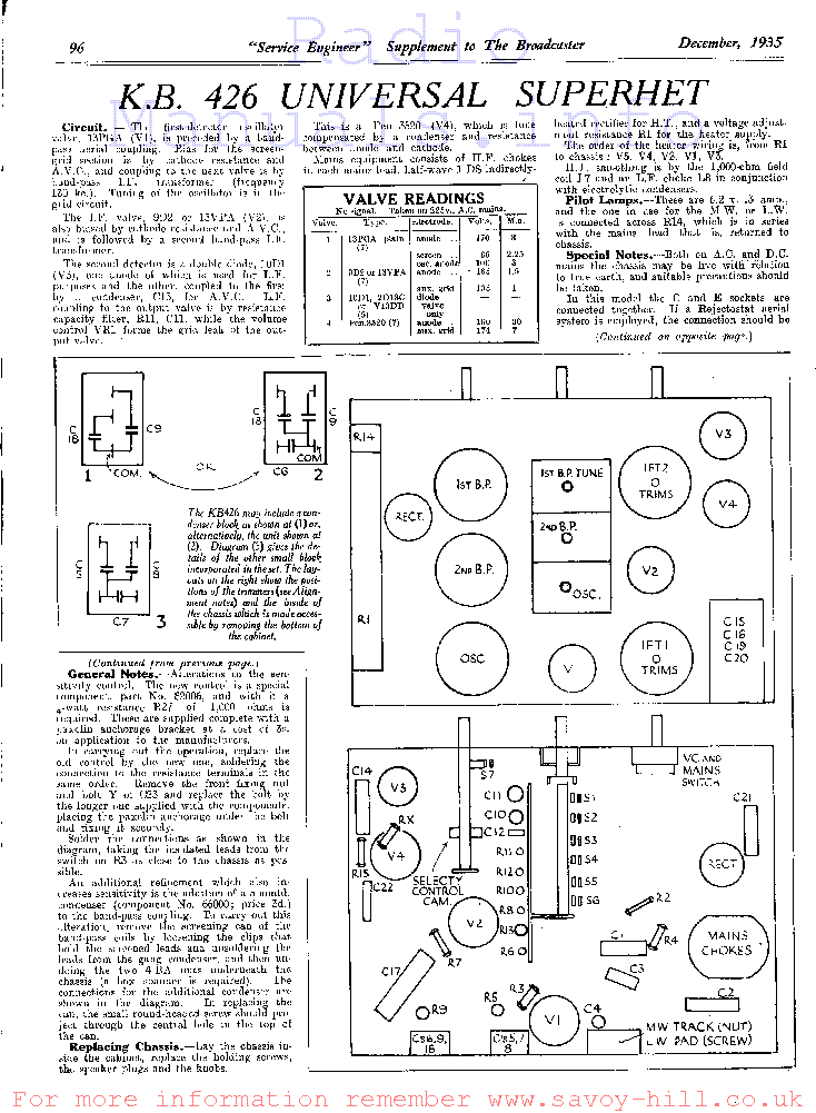 KOLSTER-BRANDES 426 service manual