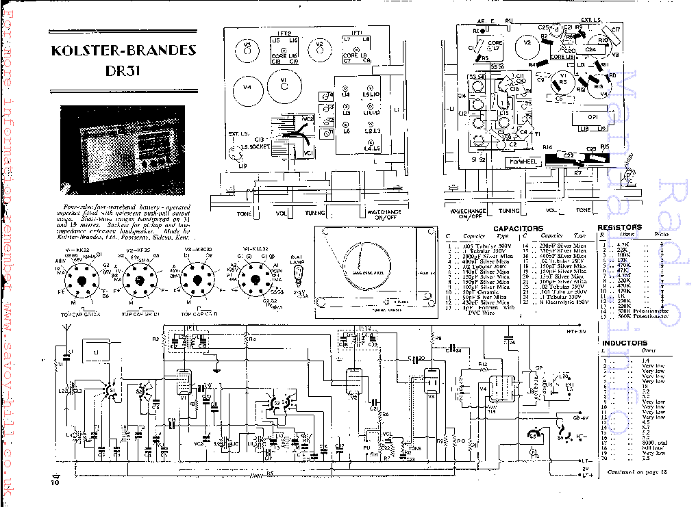 KOLSTER-BRANDES DR31 service manual