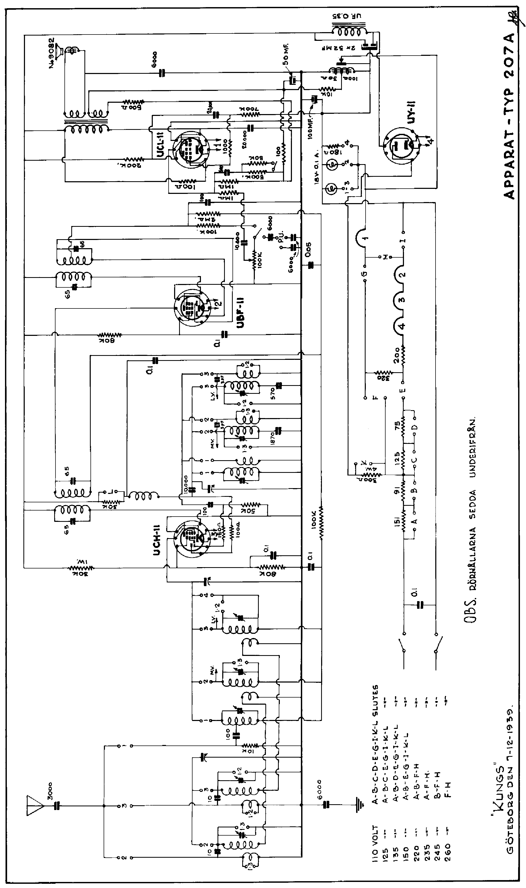 KUNGS 207A 1939 RADIO SCH Service Manual download, schematics, eeprom ...