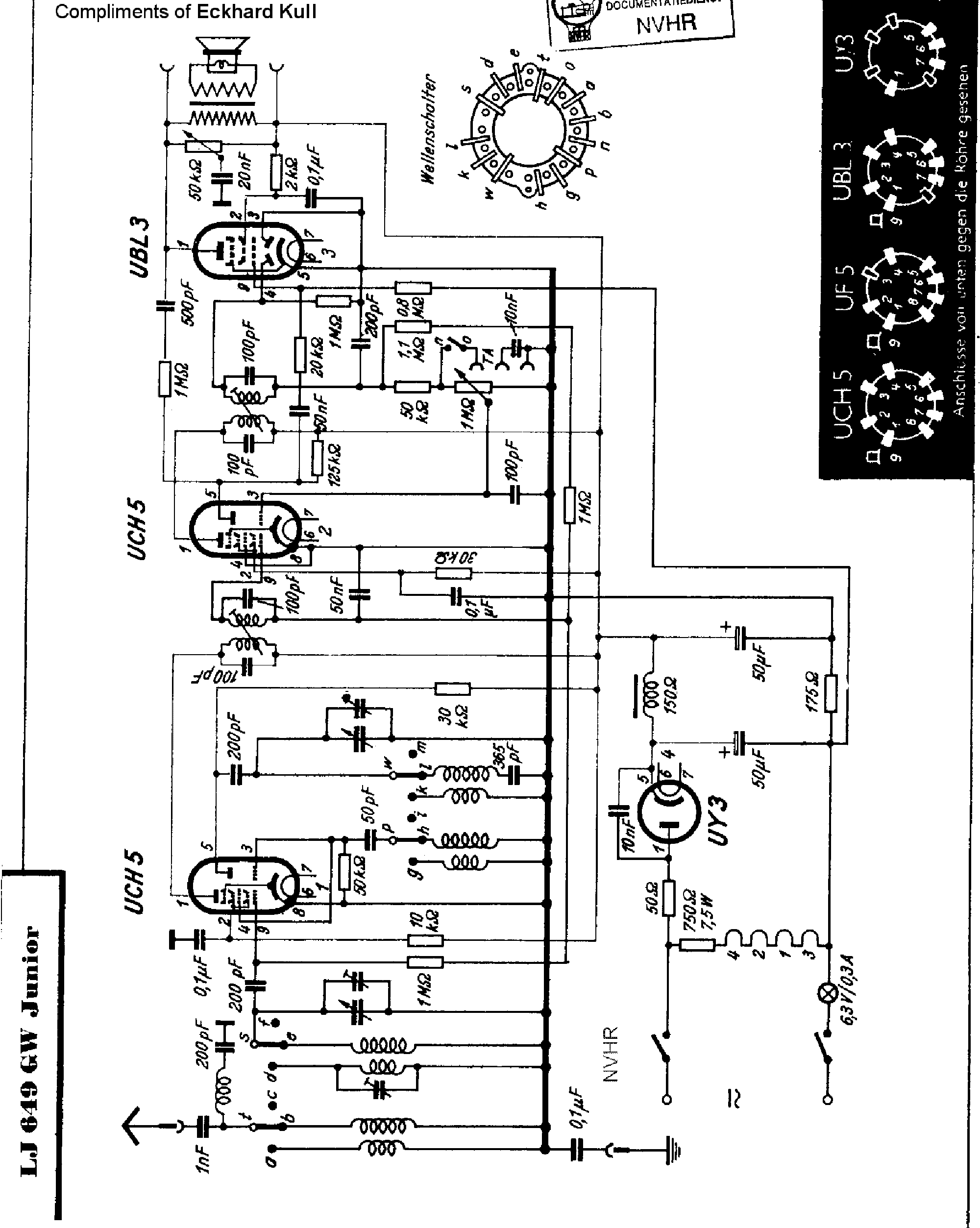 LEMBECK LJ649GW JUNIO AC-DC RECEIVER SCHR SCH service manual