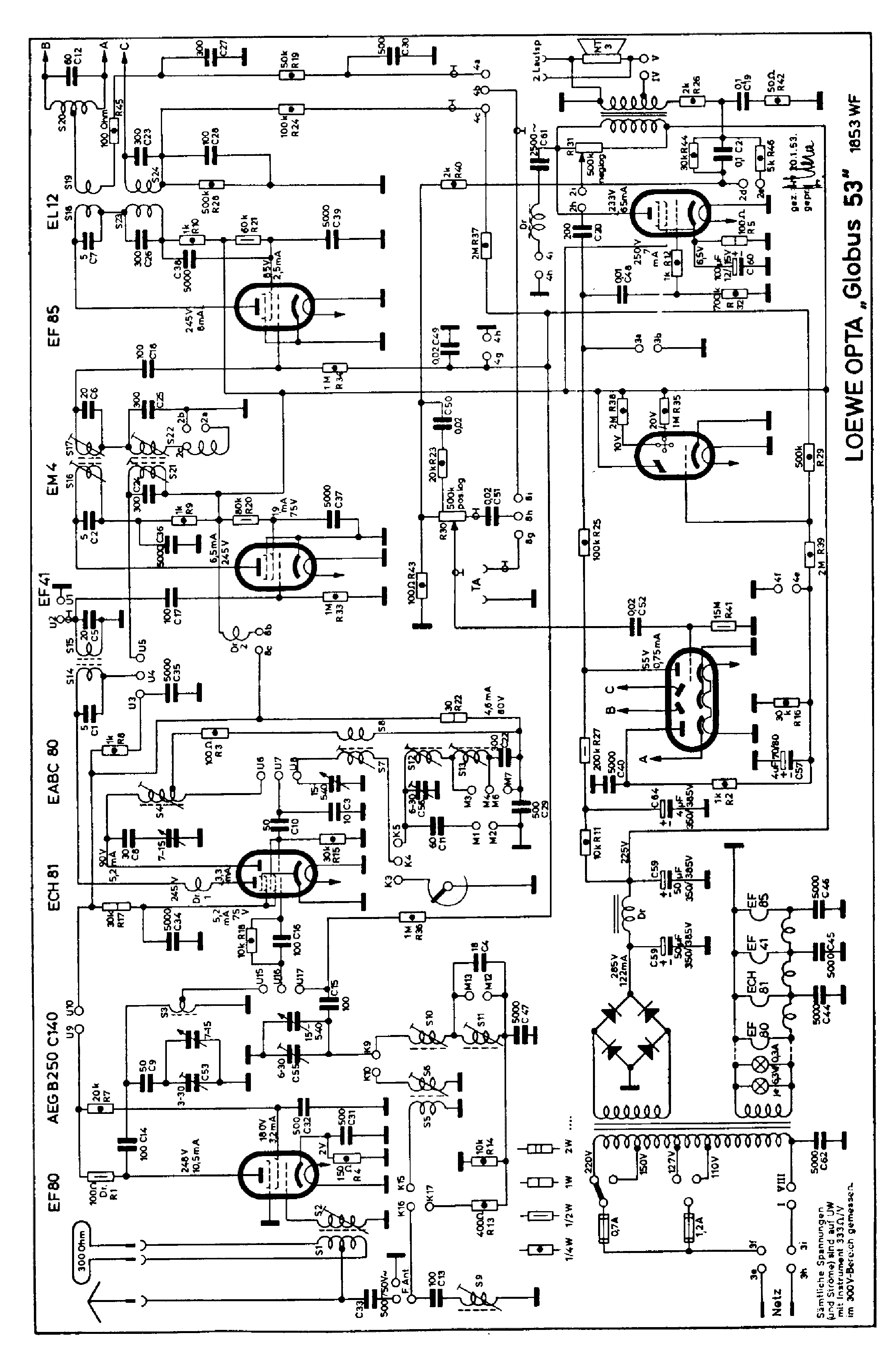 LOEWEOPTA 1853WF GLOBUS-53 AM-FM RECEIVER SCH service manual (2nd page)