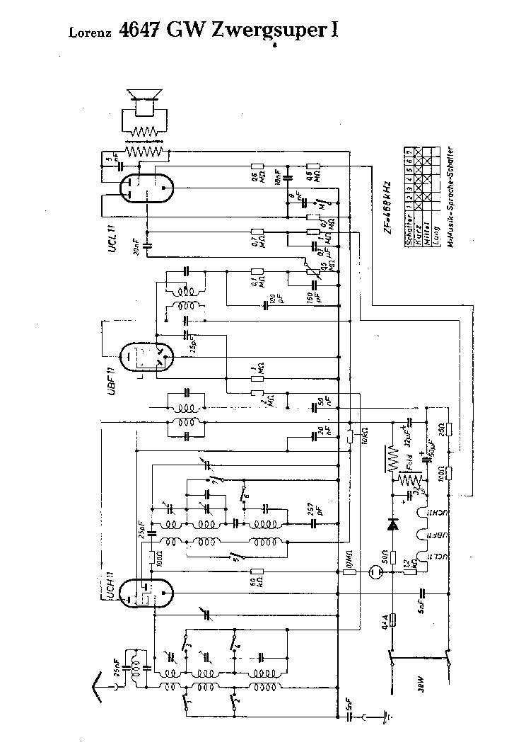 LORENZ 4647 GW ZWERGSUPER I RECEIVER SCH service manual