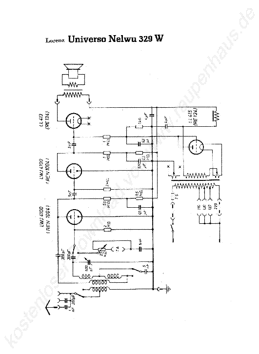 LORENZ UNIVERSO NELWU 329 W service manual