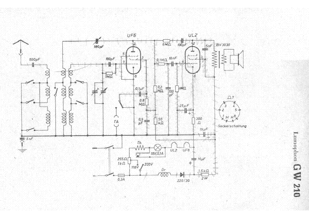 LUMOPHON GW210 AM RADIO RECEIVER SCH service manual