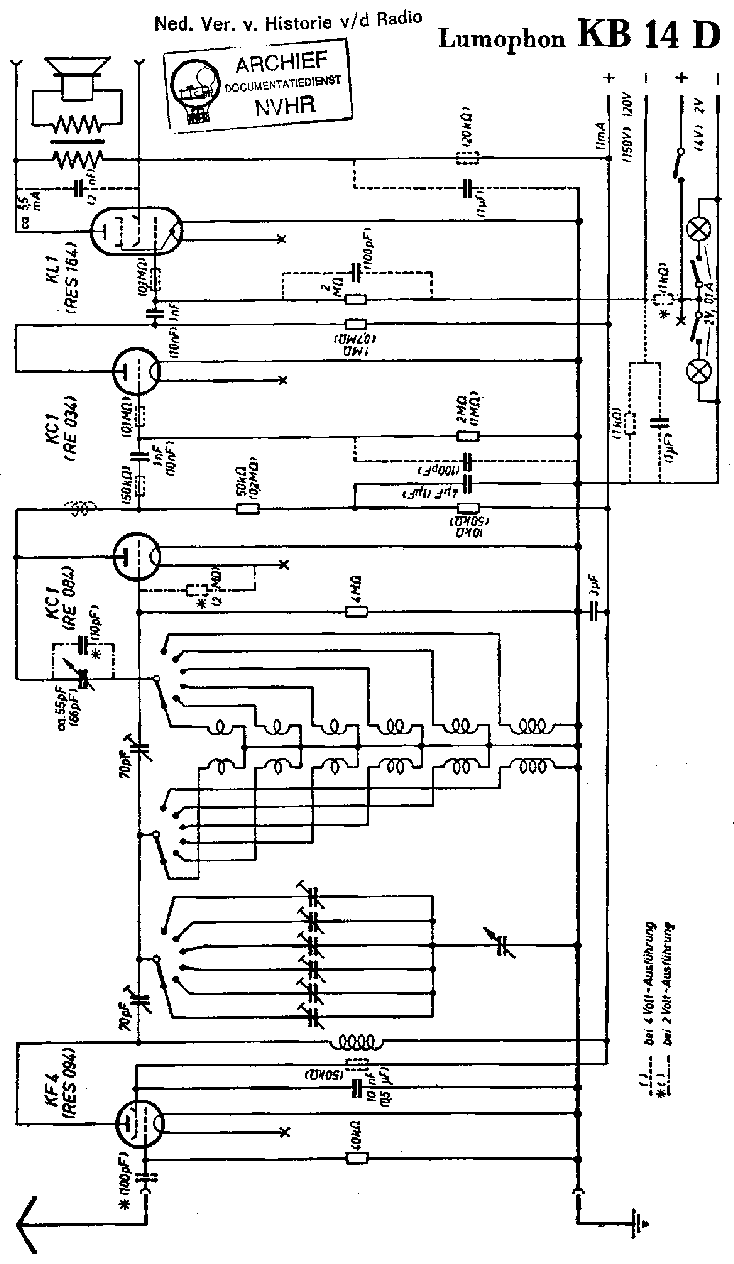 LUMOPHON KB14D BATTERY RECEIVER SCH service manual