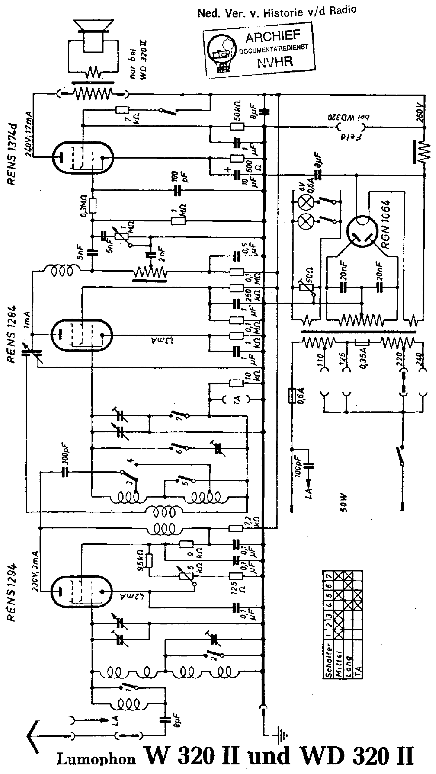 LUMOPHON W-WD-320-II AC RECEIVER SCH Service Manual download ...