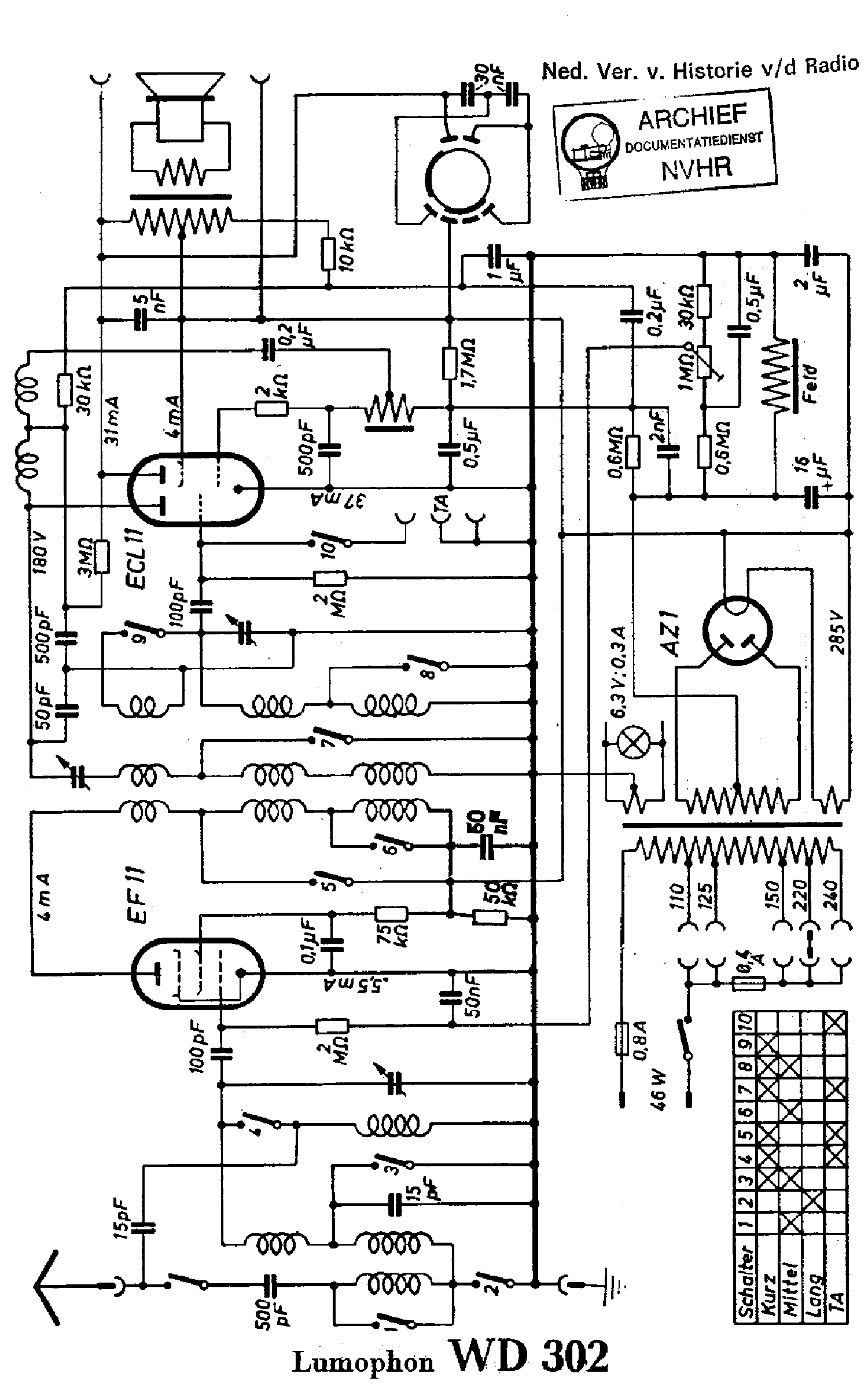 LUMOPHON WD302 AC RECEIVER SCHPDF service manual